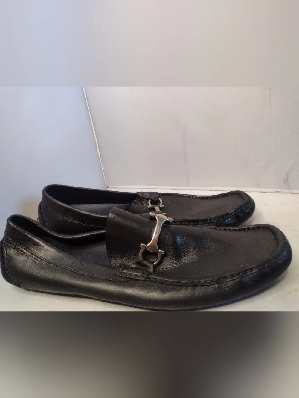 Salvatore Ferragamo Parigi Gancini Black Driving Loafers Size 12 D Mens A32